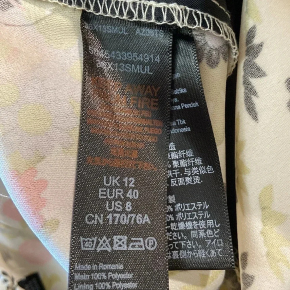 Topshop Idol Cream Floral Bloom Print City Wide Leg Size 8 Knee Length‎ - Picture 8 of 9